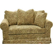 Jacquard Leather Polyester Suede Fabric with Backing for Sofa